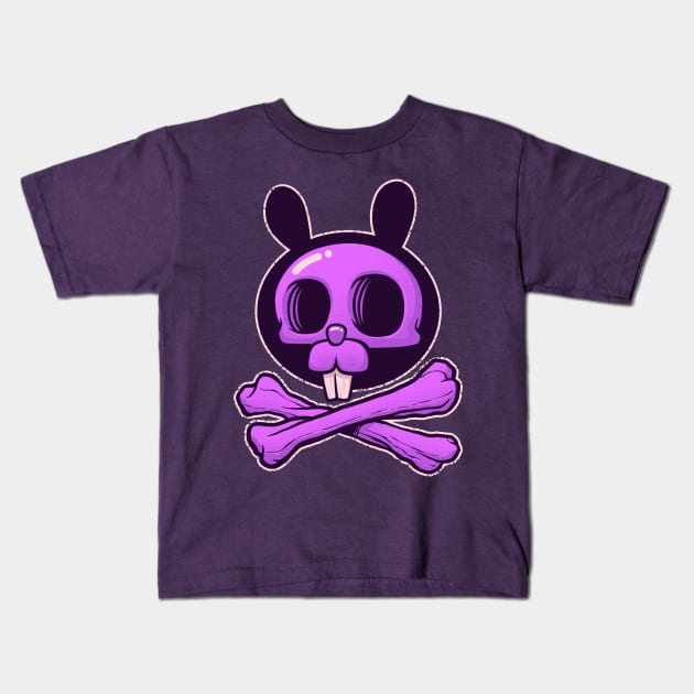 The Bunny of Death - Skull and Bones (and Teeth) Kids T-Shirt by kgullholmen